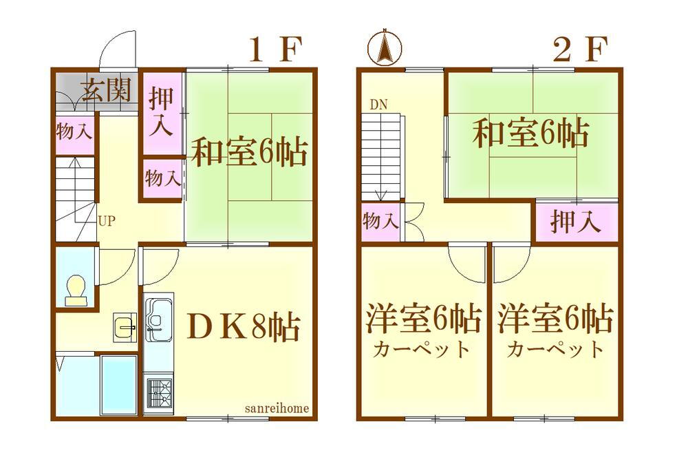 鶴ケ谷東３丁目タウンハウス 4DK、価格650万円、専有面積77.32m<sup>2</sup> 