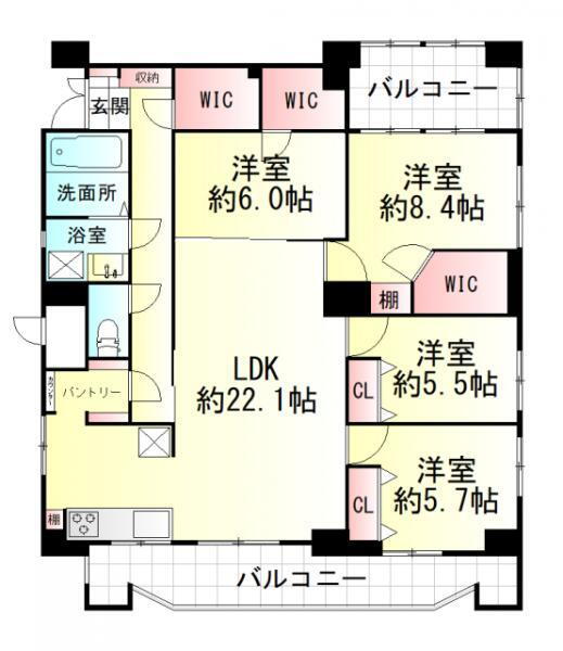 イースト・キャッスル仙台 4階 4LDK 物件詳細