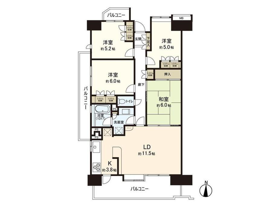 長町南パークホームズサザンクレスト　西館 3階 4LDK 物件詳細