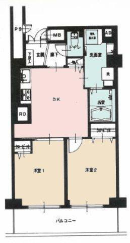 メゾン鹿島台 5階 2DK 物件詳細