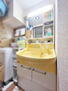入谷日伸ハイツ 洗面化粧台（間口75cm）<BR>1面ミラー裏も収納となっており、収納力に優れた洗面化粧台<BR>室内（2024年1月）撮影