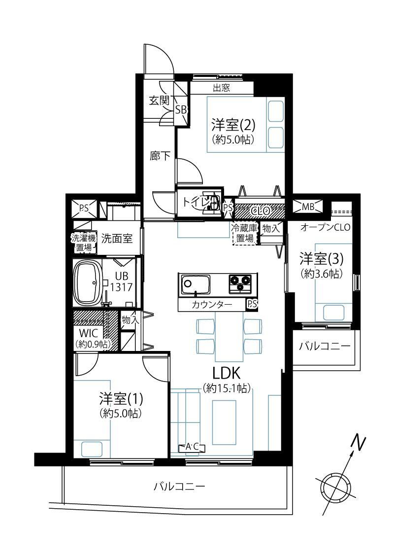 クリオ神奈川新町弐番館 11階 3LDK 物件詳細