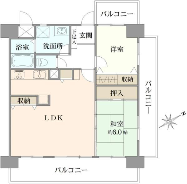 ライオンズマンション東浦和第２ 6階 2LDK 物件詳細