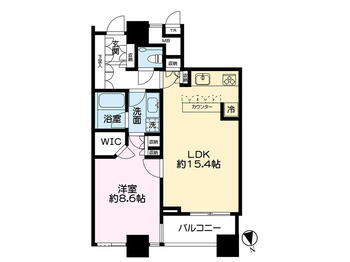 ＴＨＥ　ＴＯＷＥＲＳ　ＤＡＩＢＡ 1LDK、価格8980万円、専有面積58.01m<sup>2</sup>、バルコニー面積4.76m<sup>2</sup> 