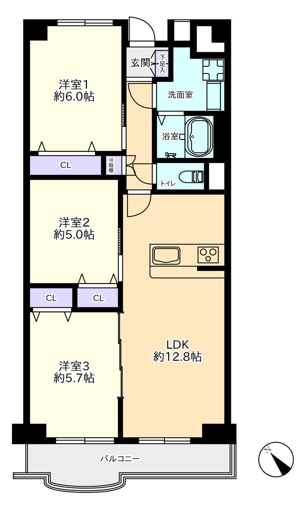 サンコーポ浦安【Ｂ棟】 8階 3LDK 物件詳細