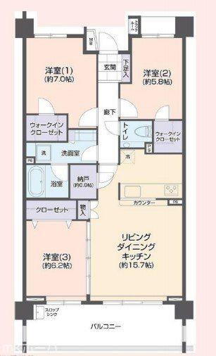 パティオス２１番街 2階 3LDK 物件詳細