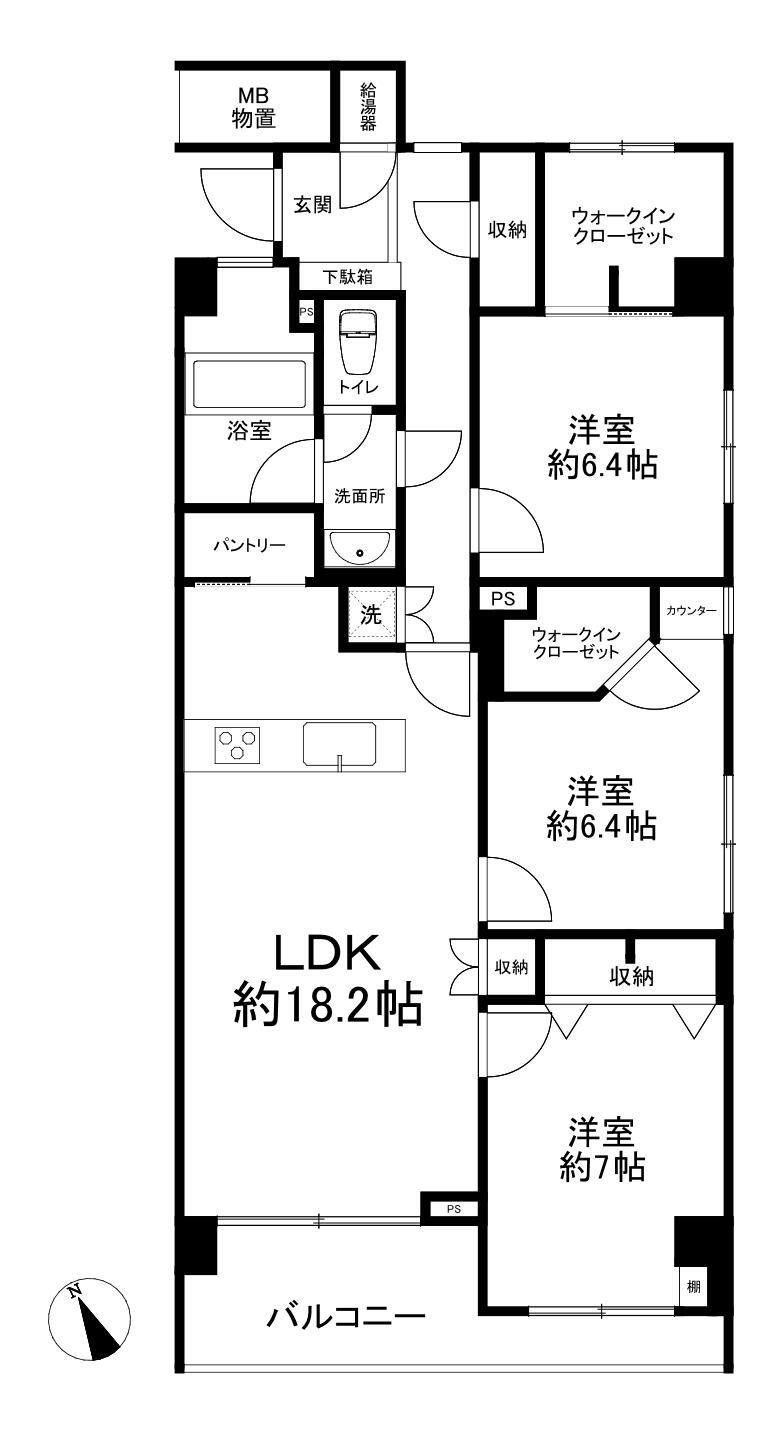 山手パークハイツ 3階 3LDK 物件詳細