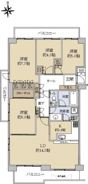 新本牧壱番館 3階 4LDK 物件詳細