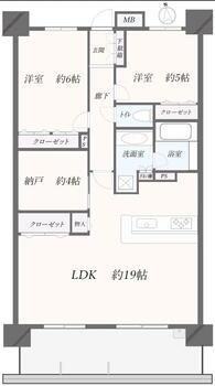 ゼファー太田本町プリンシア 2LDK+S（納戸）、価格2450万円、専有面積74.8m<sup>2</sup>、バルコニー面積13.6m<sup>2</sup> 