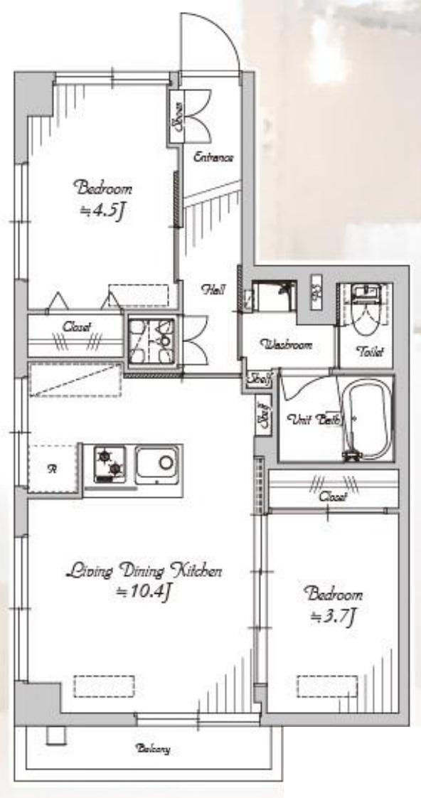 パレドール上用賀 2LDK、価格3780万円、専有面積42.66m<sup>2</sup>、バルコニー面積2.43m<sup>2</sup> ■□■□■当日見学可能■□■□■<BR>TEL：０３-５５７５-７５００<BR>お気軽にお問い合わせください！