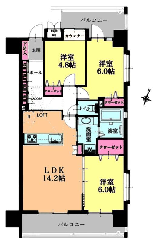 ダイアパレス京葉蘇我Ⅲ 13階 3LDK 物件詳細