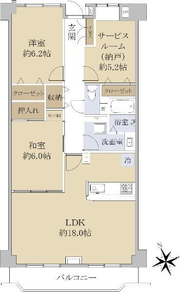 パークステージ王子宮城 6階 2SLDK 物件詳細