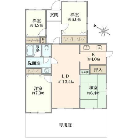 グリーンタウン清戸　４８号棟 1階 4LDK 物件詳細