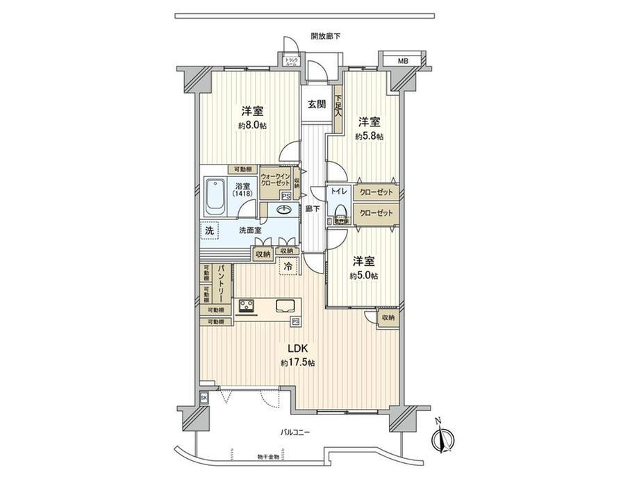 シーズウィッシュ志木 8階 3LDK 物件詳細