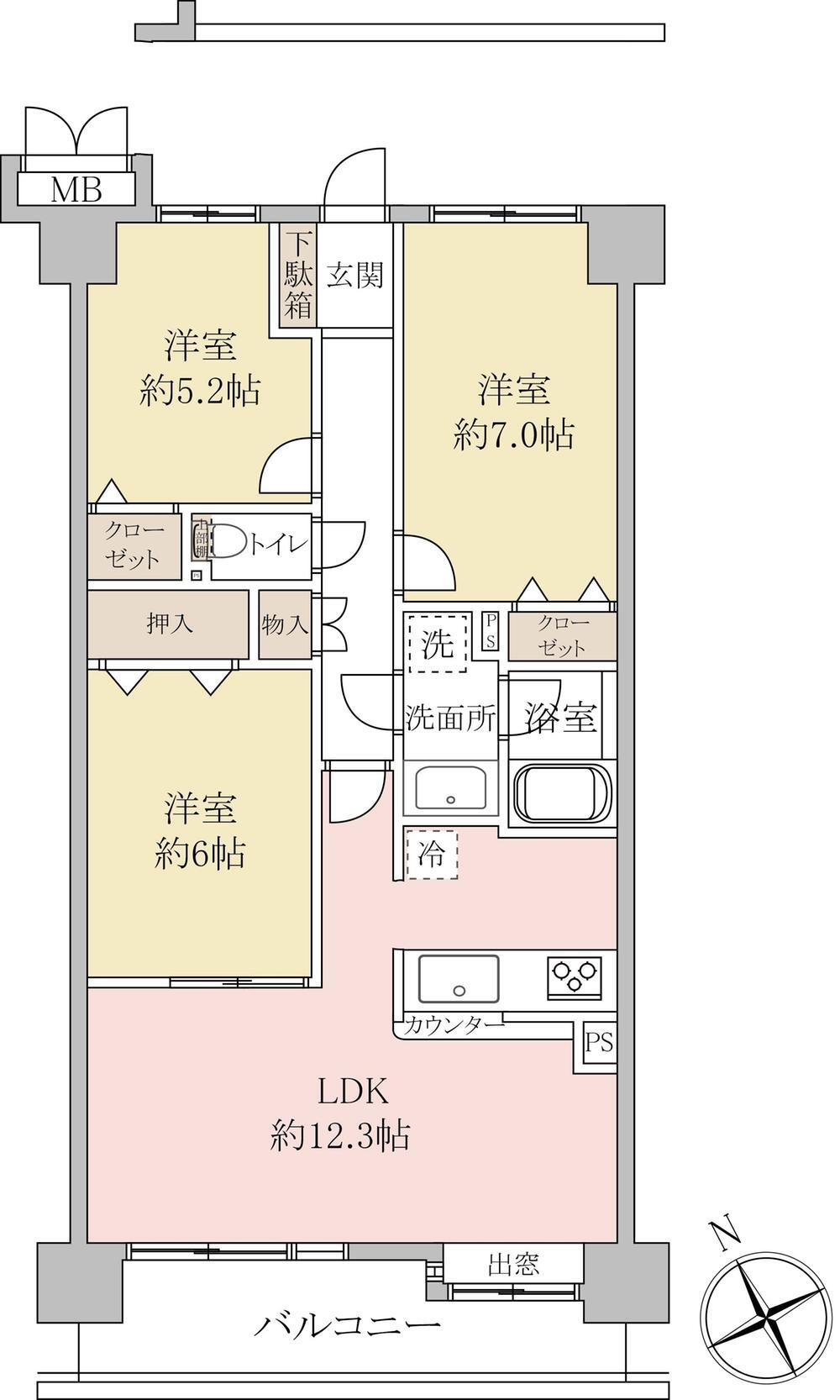 ヴイシティ草加四番館 7階 3LDK 物件詳細