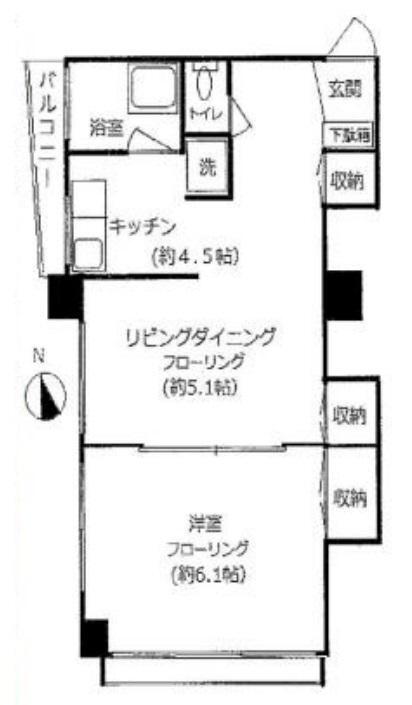 寿町フラワーホーム 6階 1LDK 物件詳細