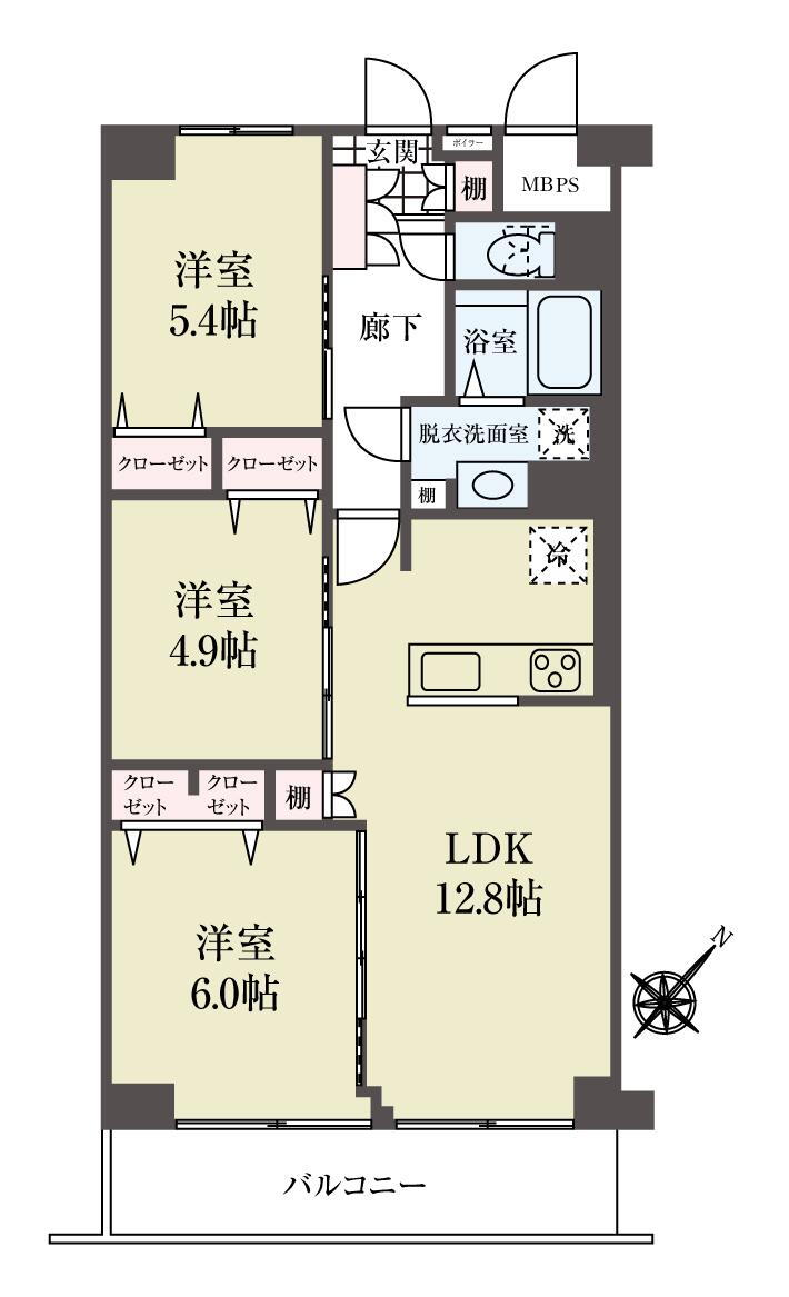 恒陽王子マンション 8階 3LDK 物件詳細