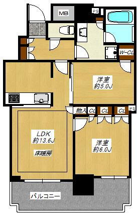 シティタワー蕨 5階 2LDK 物件詳細