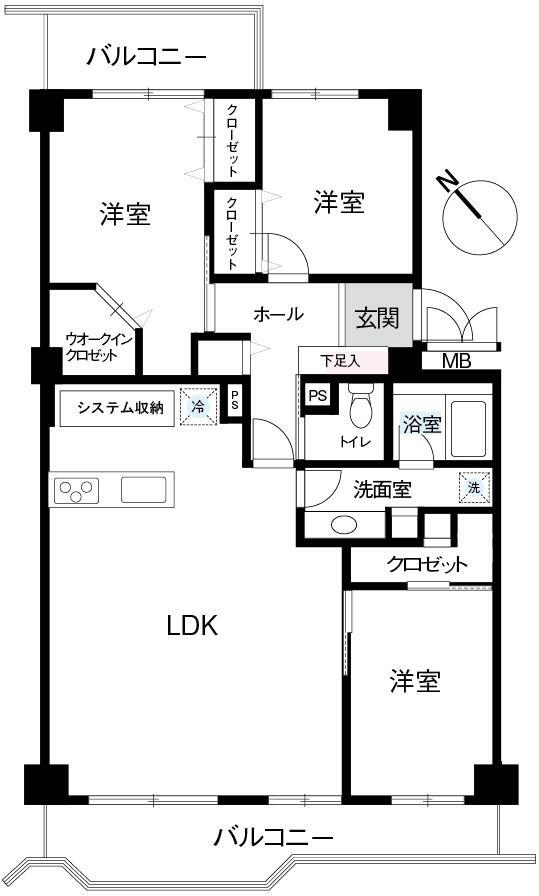 富岡エステート 3LDK、価格3580万円、専有面積85.92m<sup>2</sup>、バルコニー面積15.71m<sup>2</sup> 2013年7月に大規模リフォームを実施しています。 階下に住戸がなく、気兼ねの要らない1階住戸