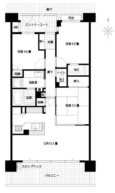 川崎大師パークホームズセントマークコート 4階 3LDK 物件詳細