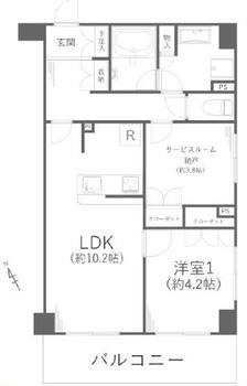 フェリーチェマーレ川崎大島 1LDK+S（納戸）、価格3299万円、専有面積50.16m<sup>2</sup>、バルコニー面積7.77m<sup>2</sup> 水回りと居室が分離しており生活しやすい間取です。
