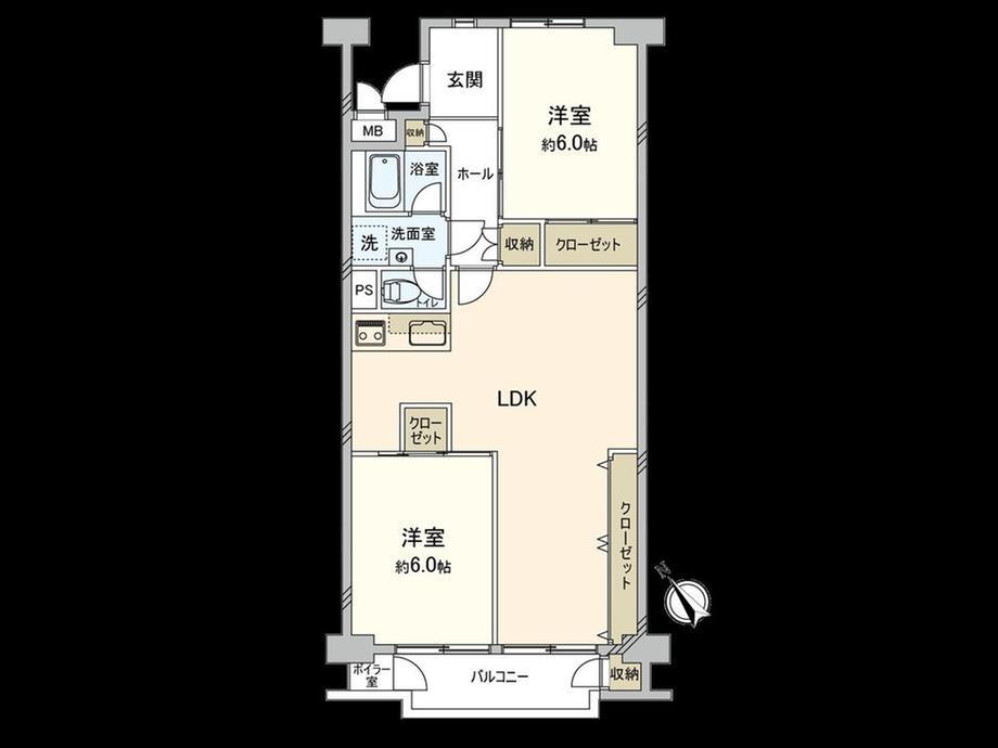 狛江ハイタウン　１号棟 8階 2LDK 物件詳細