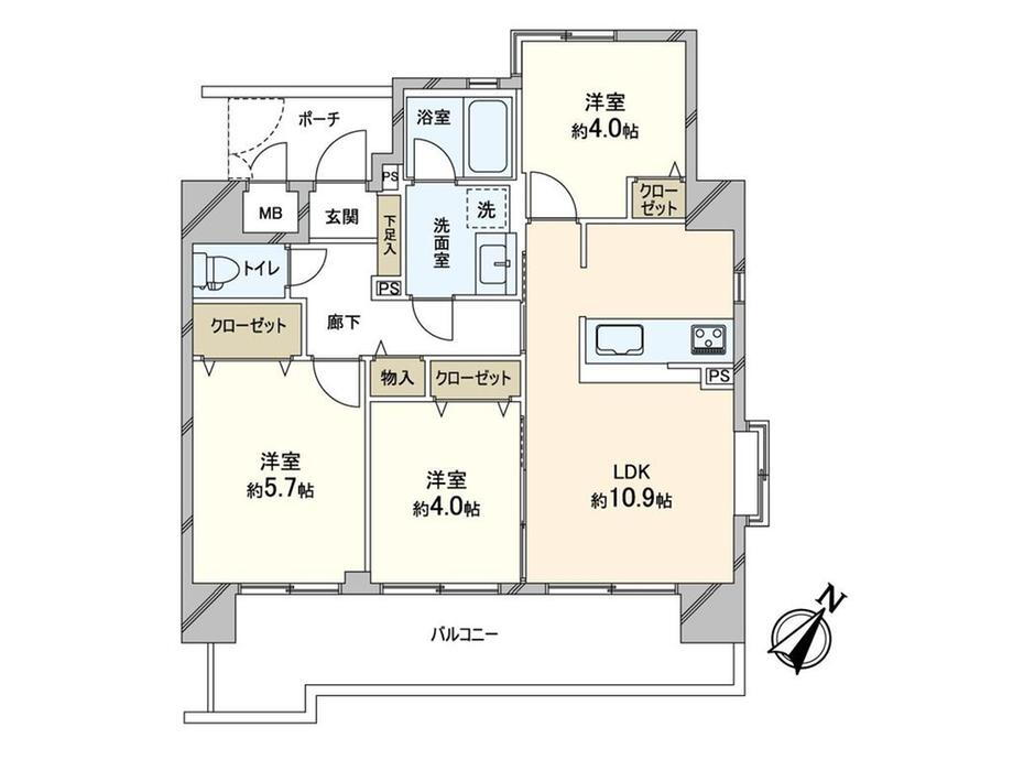 クリオ松戸参番館 6階 3LDK 物件詳細