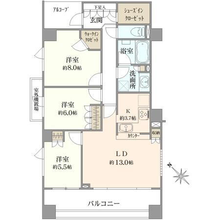 マスターテラス中野平和の森公園 2階 3LDK 物件詳細