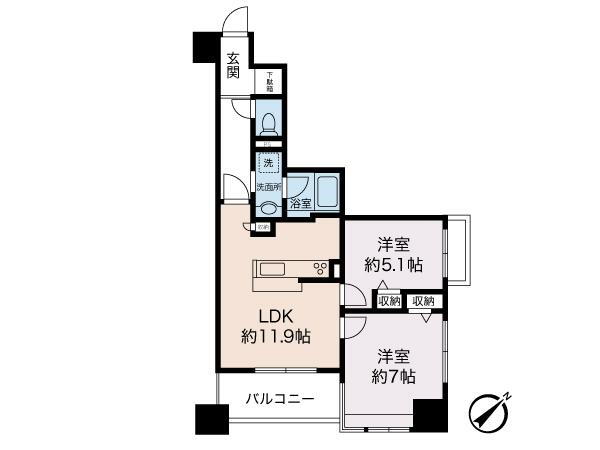 サンクレイドル横濱 10階 2LDK 物件詳細