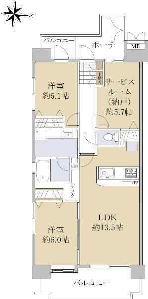 ローヤルシティ川口幸町 3階 2SLDK 物件詳細