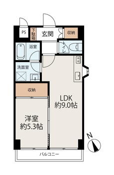 ラミアール聖蹟 1LDK、価格1980万円、専有面積34.12m<sup>2</sup> 角部屋 １LDKタイプのお部屋です