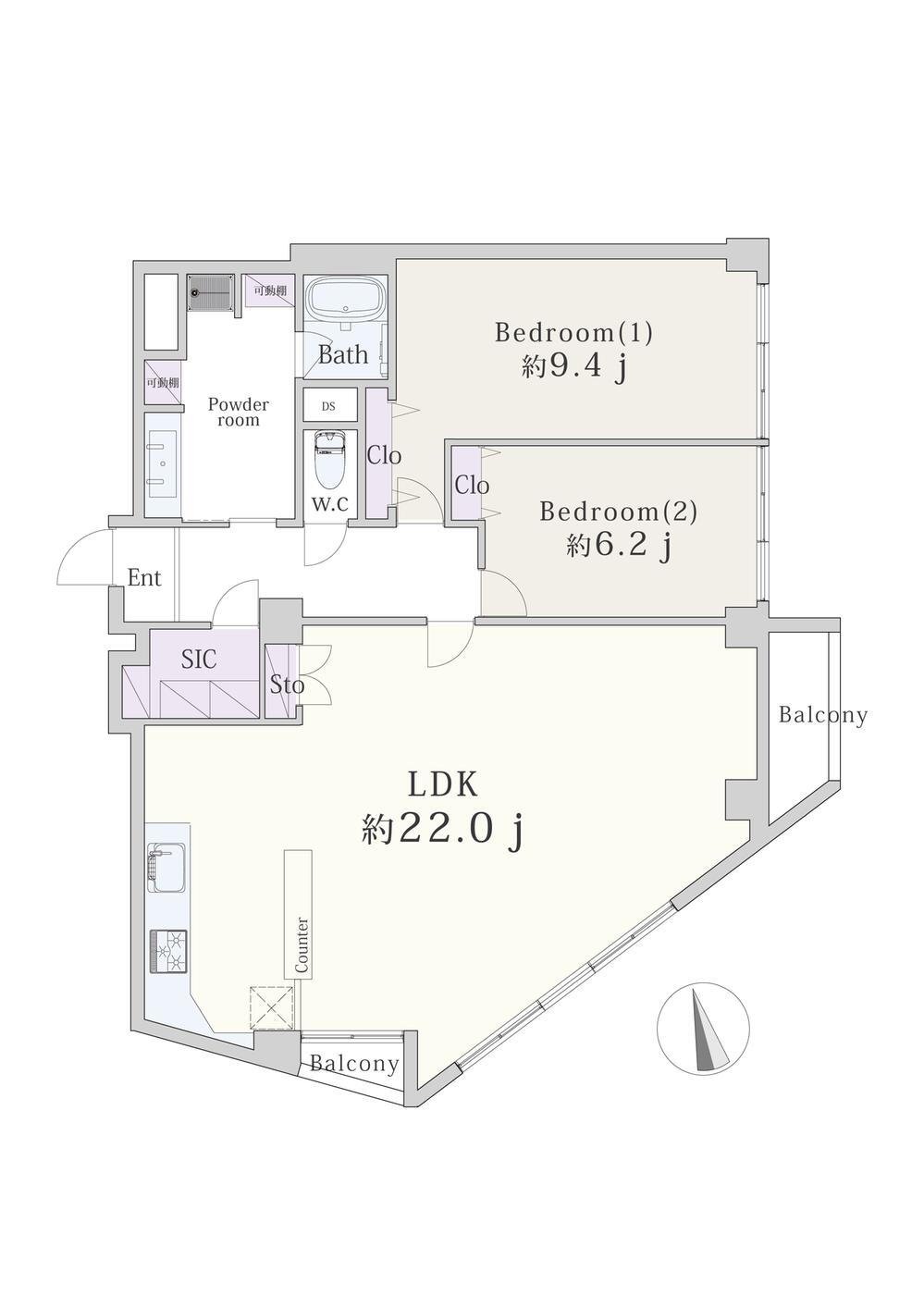 調布センタービルマンション 5階 2LDK 物件詳細