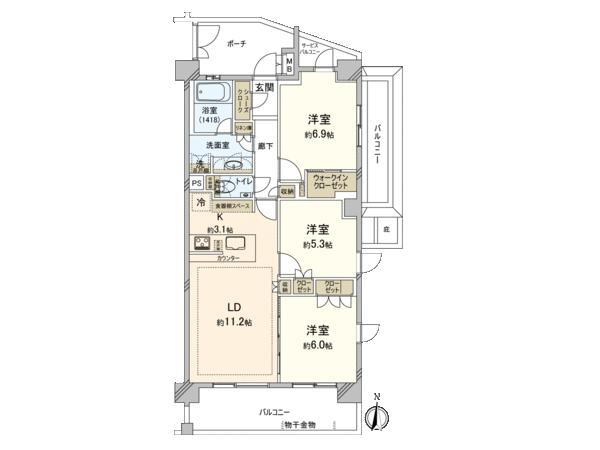 マストレジデンス宮前平 6階 3LDK 物件詳細