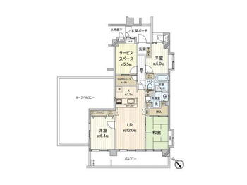 アルファグランデ行徳参番街 3LDK+S、価格4480万円、専有面積85.35m<sup>2</sup>、バルコニー面積15.84m<sup>2</sup> 間取り