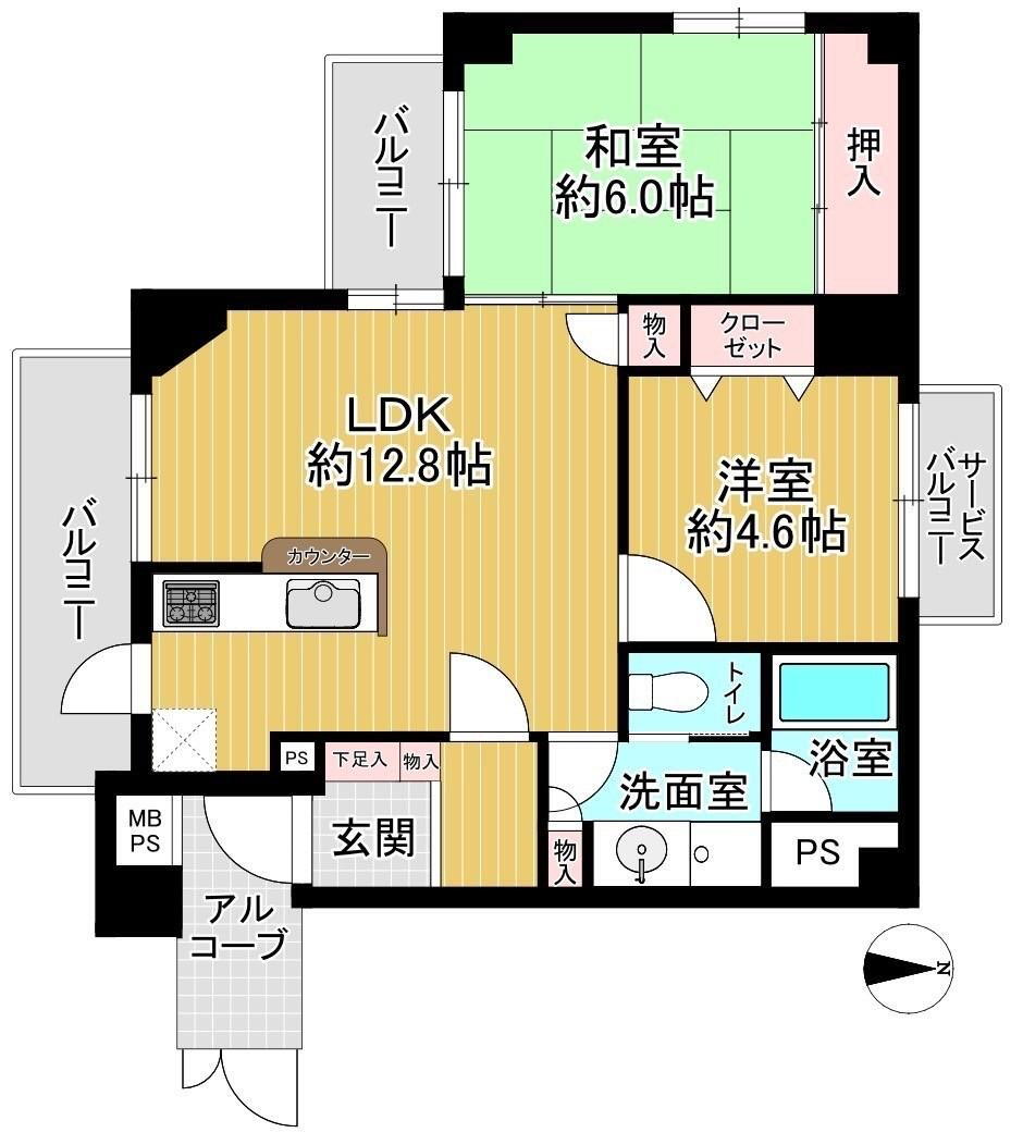 マノー大宮 4階 2LDK 物件詳細