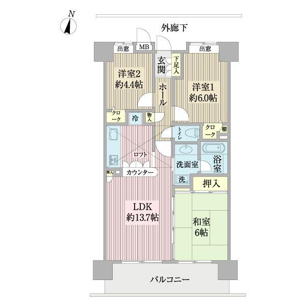 シーアイマンション松戸秋山ステーションプラザ 13階 3LDK 物件詳細