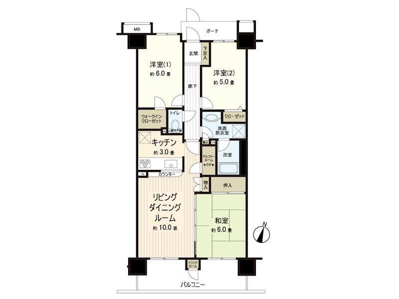 ベルシャトゥ横須賀中央 3階 3LDK 物件詳細