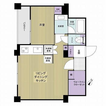 玉川コーポラス 1LDK、価格1980万円、専有面積36.72m<sup>2</sup>、バルコニー面積5.54m<sup>2</sup> 1LDKのお部屋です