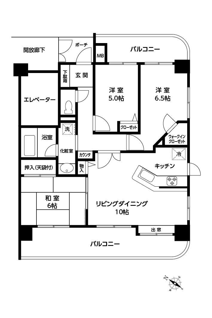 ダイアパレス川崎浜町 13階 3LDK 物件詳細
