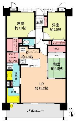 サーパス水戸駅南平和公園 4階 3LDK 物件詳細