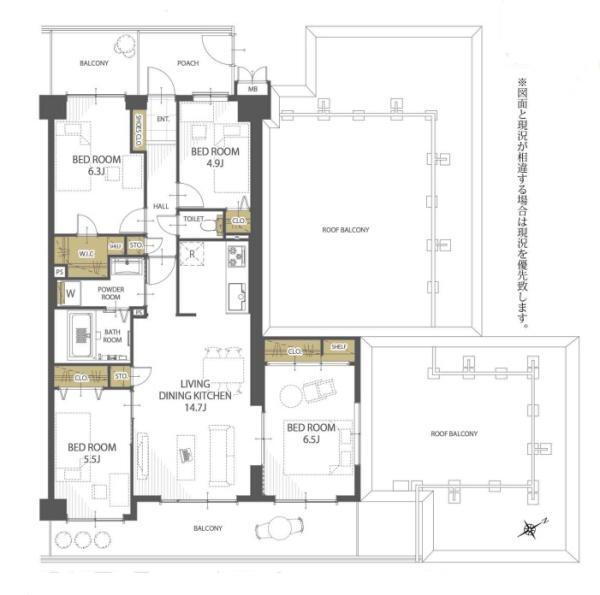 ヴィ・シティ草加四番館 8階 4LDK 物件詳細