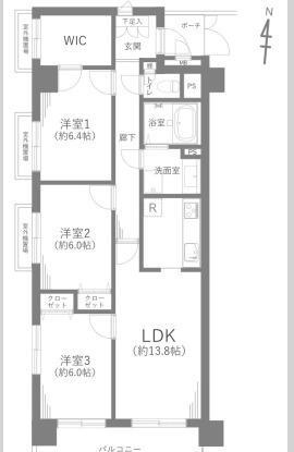 エクセル大宮東３番館 5階 3LDK 物件詳細