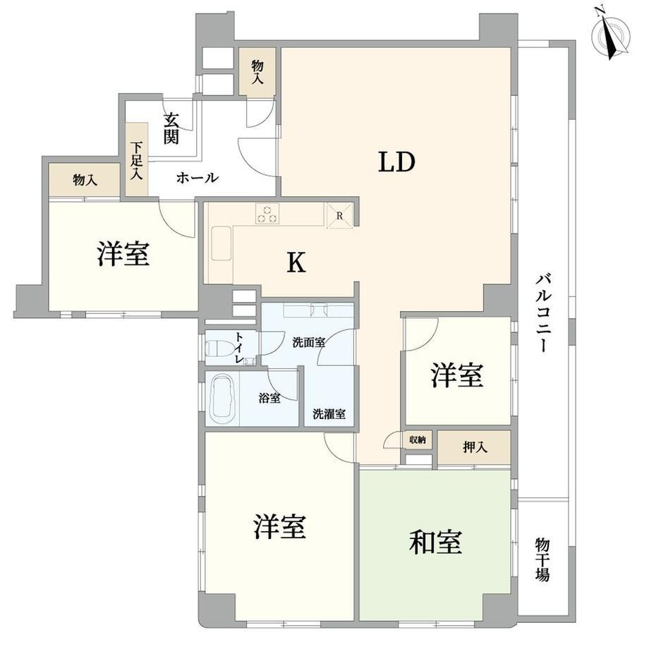 小石川ハウス 4LDK、価格1億480万円、専有面積110.33m<sup>2</sup>、バルコニー面積18.22m<sup>2</sup> 間取図
