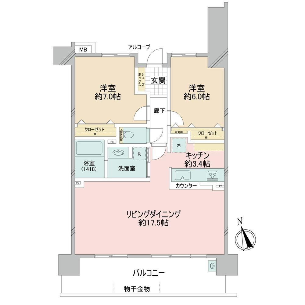 サーパス陽東桜レジデンス【５階】（４７４５７） 5階 2LDK 物件詳細