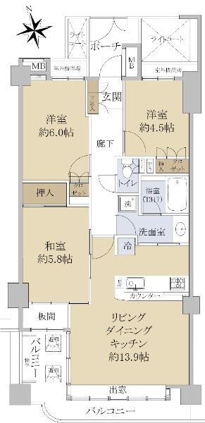 新高島平ガーデンハウス 5階 3LDK 物件詳細