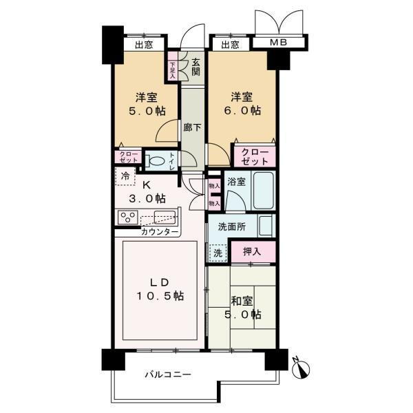 サニーコート八王子第３ 2階 3LDK 物件詳細