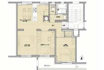 南長津田団地４号棟 1LDK、価格2180万円、専有面積57m<sup>2</sup>、バルコニー面積6.82m<sup>2</sup> 