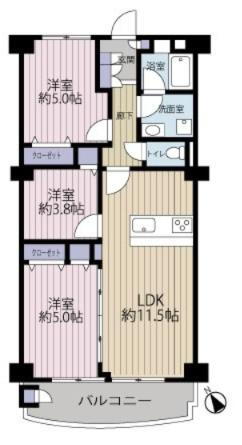 稲毛東映マンション 8階 3LDK 物件詳細