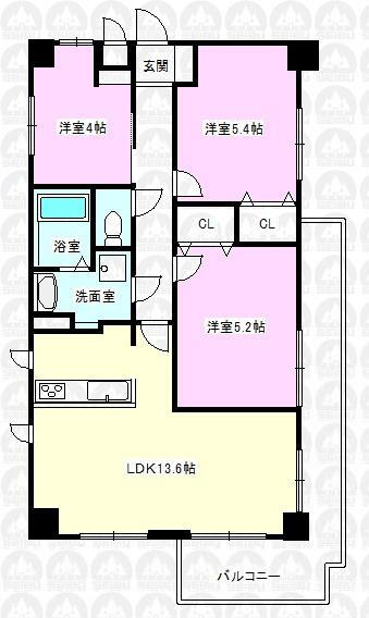 ワコーレ東所沢　２階 3LDK、価格1590万円、専有面積61.77m<sup>2</sup>、バルコニー面積10.15m<sup>2</sup> 三方に窓がありますので日当たり、風通し良好なお部屋です♪