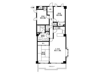 葉山グリーンプラザ　３階 3LDK、価格3580万円、専有面積84.42m<sup>2</sup>、バルコニー面積8.1m<sup>2</sup> 